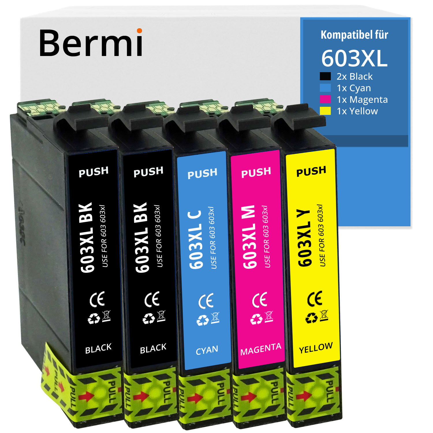 Alternativ zu Epson 603 XL Multipack 5 Patronen Set mit Chip - Hohe Füllmenge
