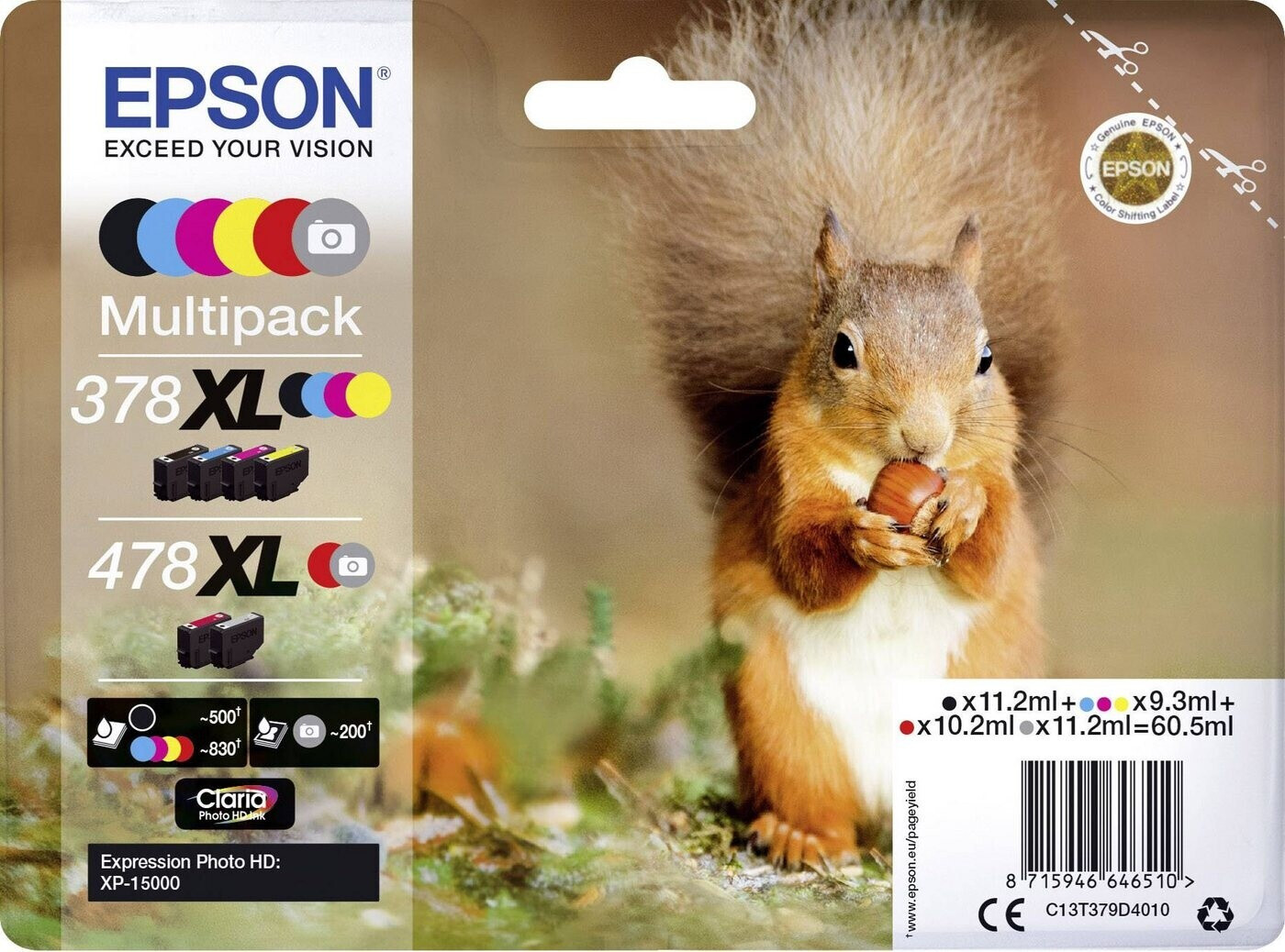 Original Epson 378 / 478XL Multipack C13T379D4010