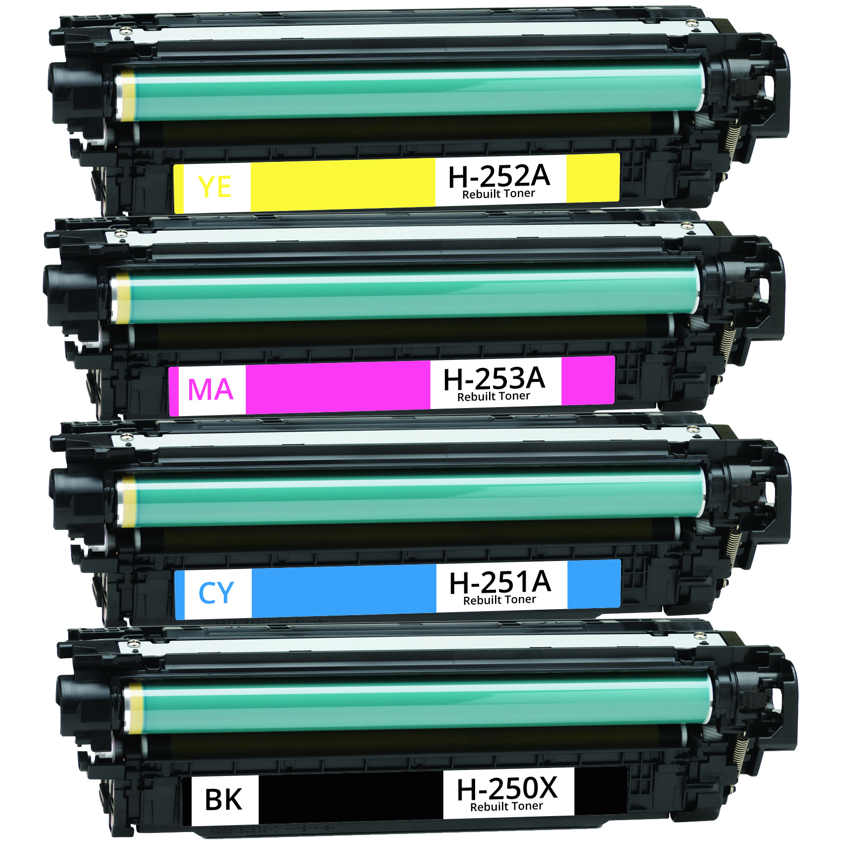 Alternativ zu HP 504X / 504A Toner Set CE250X C251A CE252A CE253A