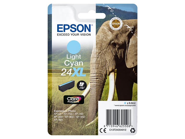 Original Epson 24XL Patrone Light-Cyan C13T24354012
