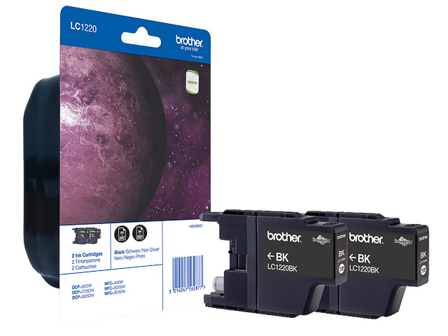Original Brother LC 1220 BK Doppelpack Schwarz