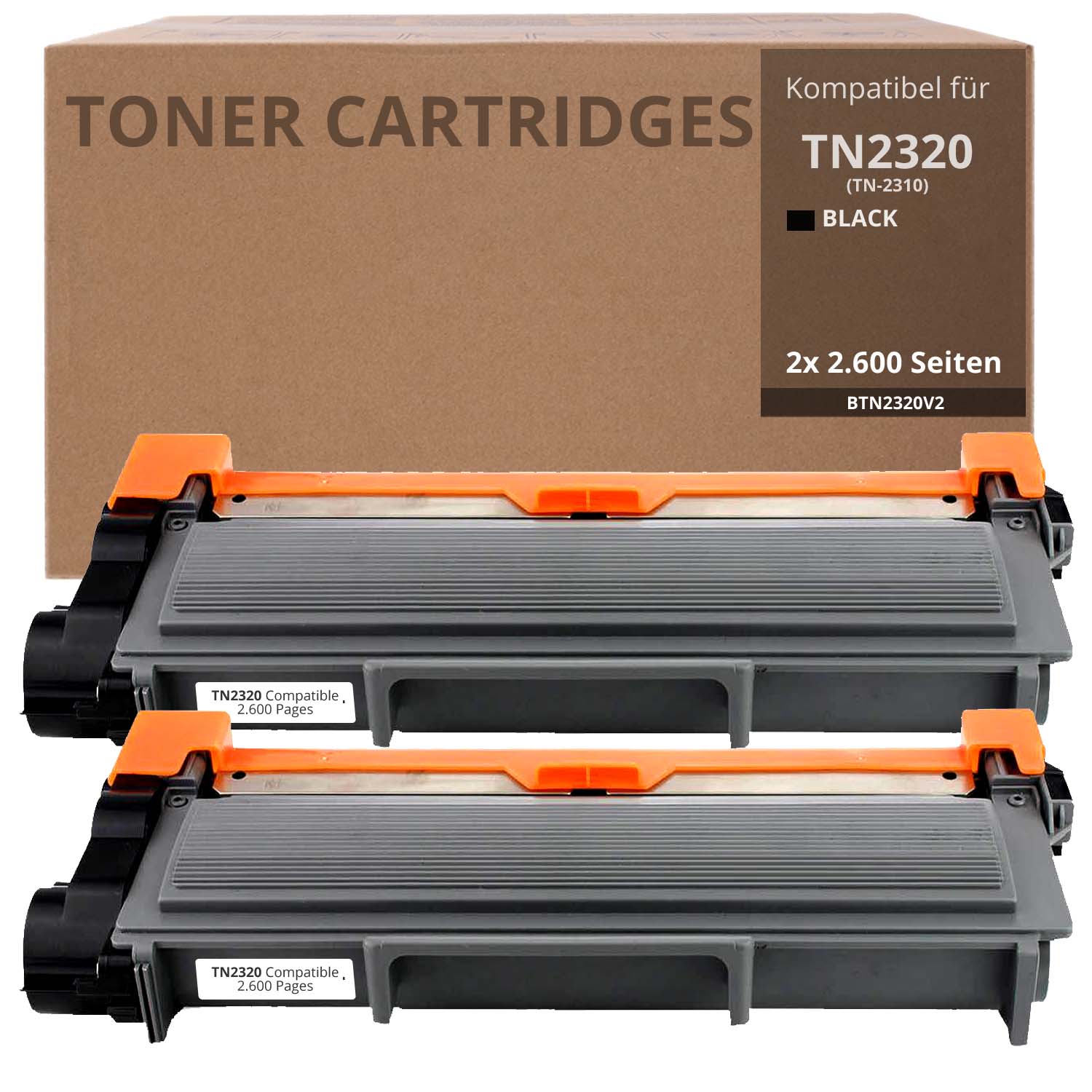 Alternativ zu Brother TN 2320 Toner Set 2x Schwarz 2.600 Seiten