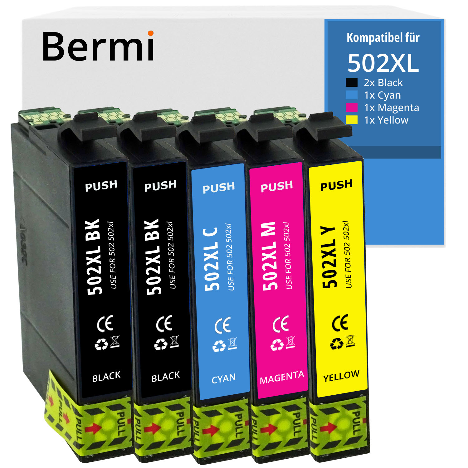 Alternativ zu Epson 502 XL 5er Patronen Set  - Hohe Füllmenge