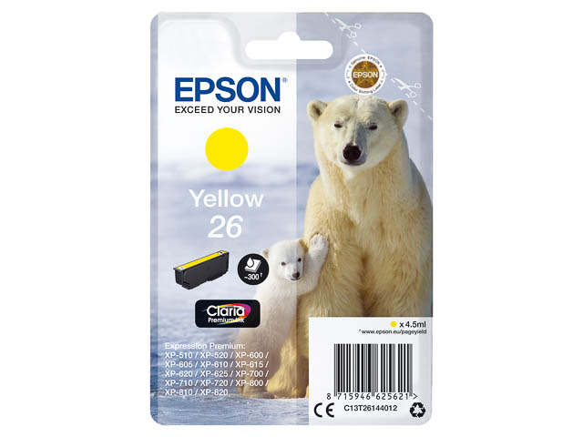 Original Epson 26 Patrone Gelb C13T26144012