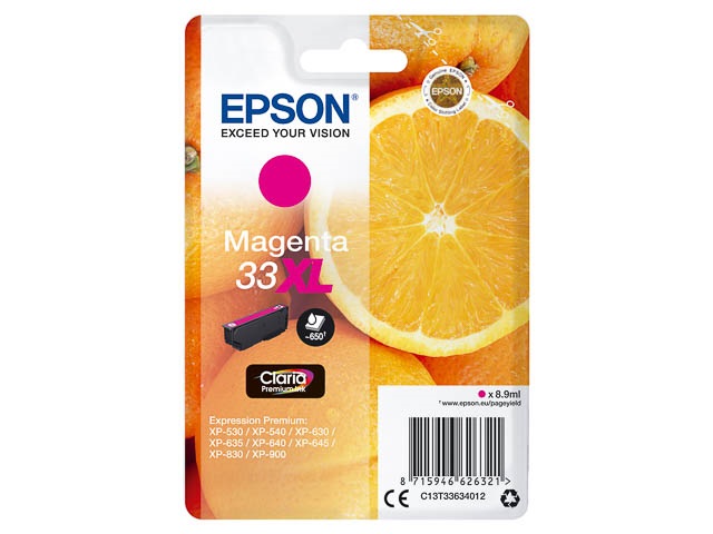 Original Epson 33XL Tintenpatrone Magenta T3363