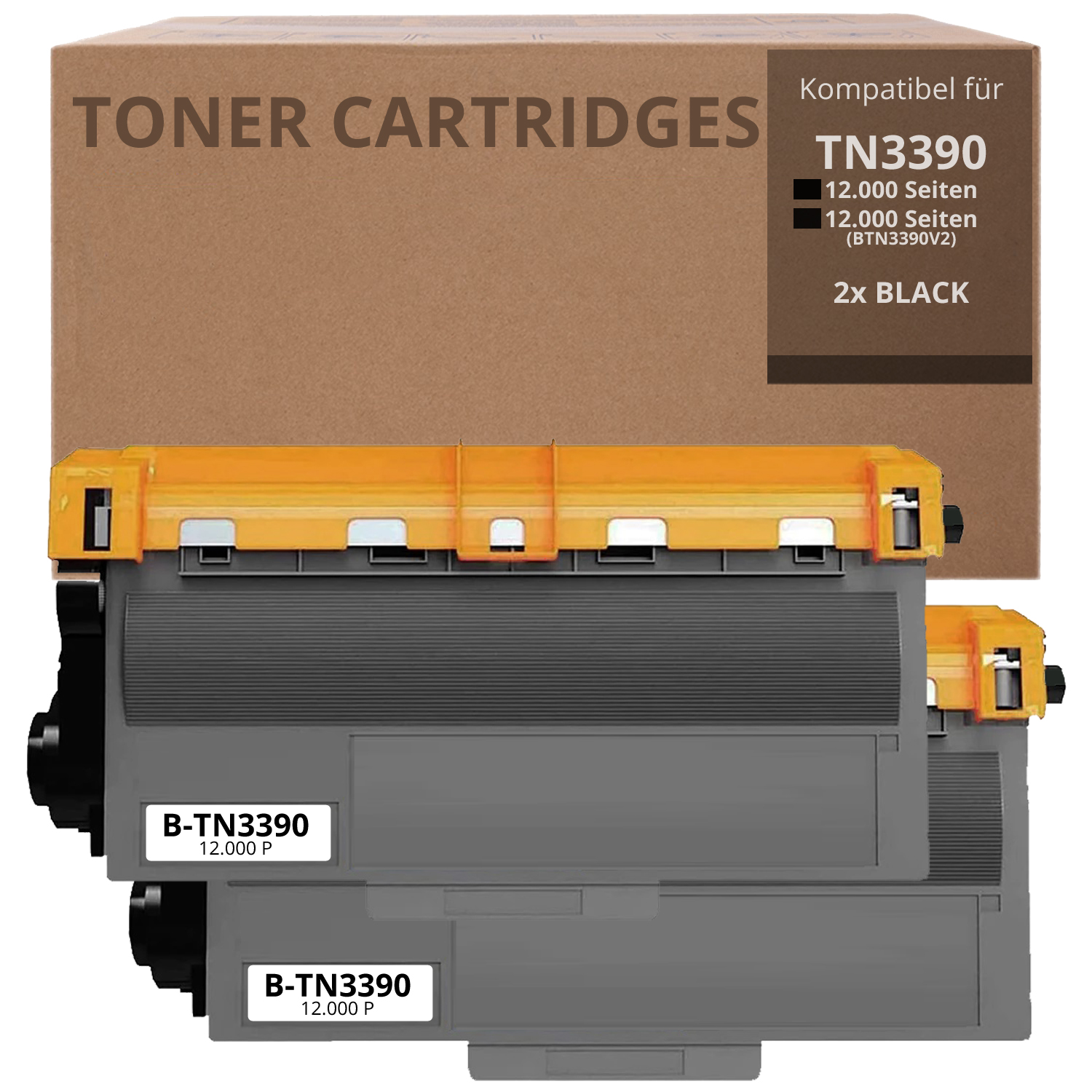 Alternativ zu Brother TN 3390 Toner Set 2x Schwarz 12.000 Seiten