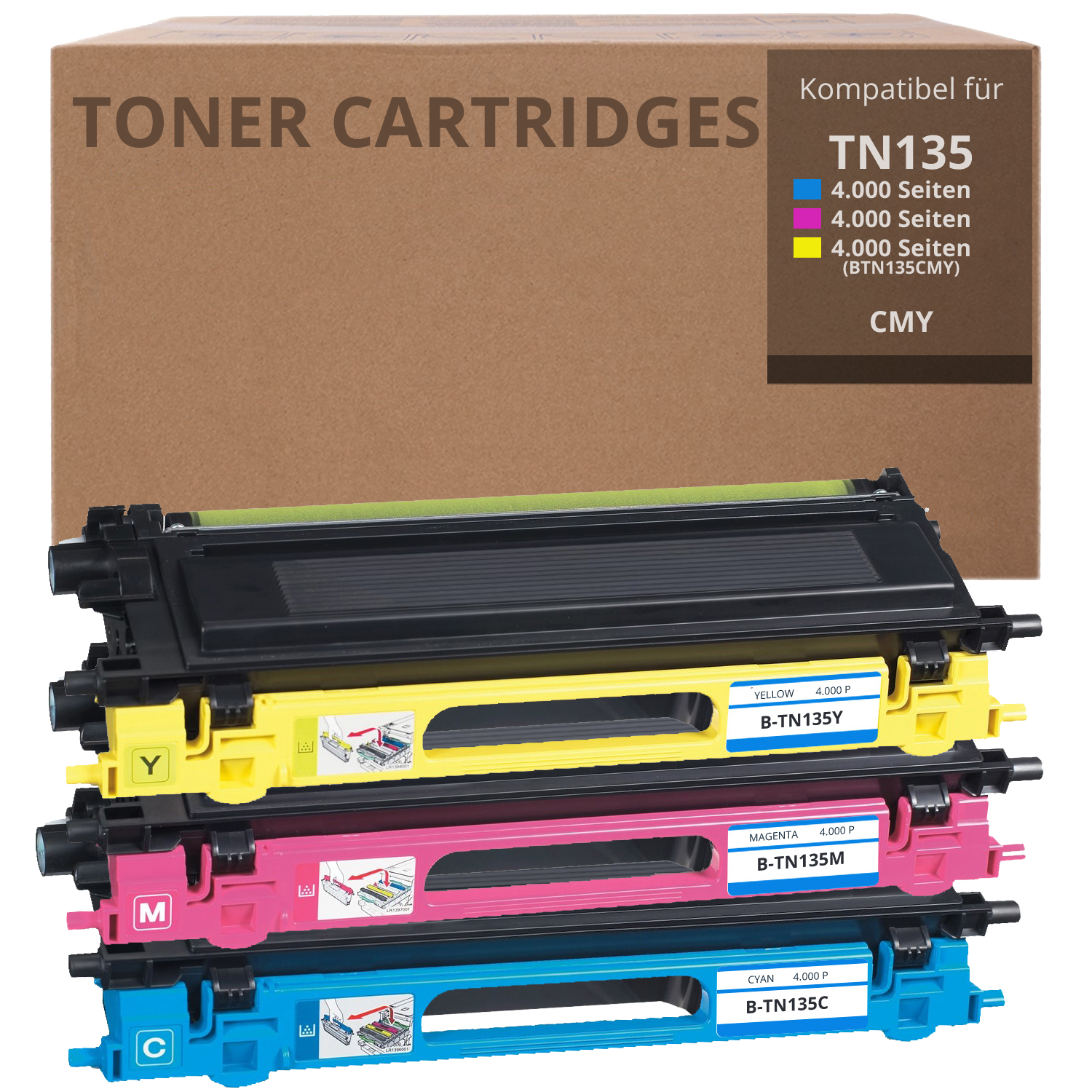 Alternativ zu Brother TN-135 Toner Set CMY 12.000 Seiten