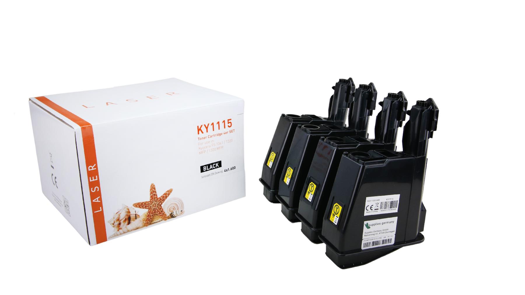 Alternativ zu Kyocera TK 1115 Toner Set 4x Schwarz 1T02M50NL1