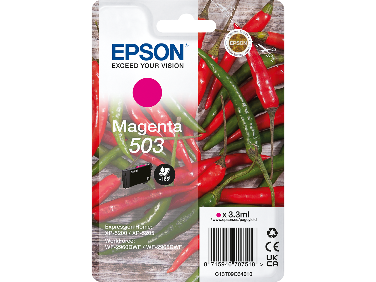 Original Epson 503 Tintenpatrone Magenta C13T09Q34010
