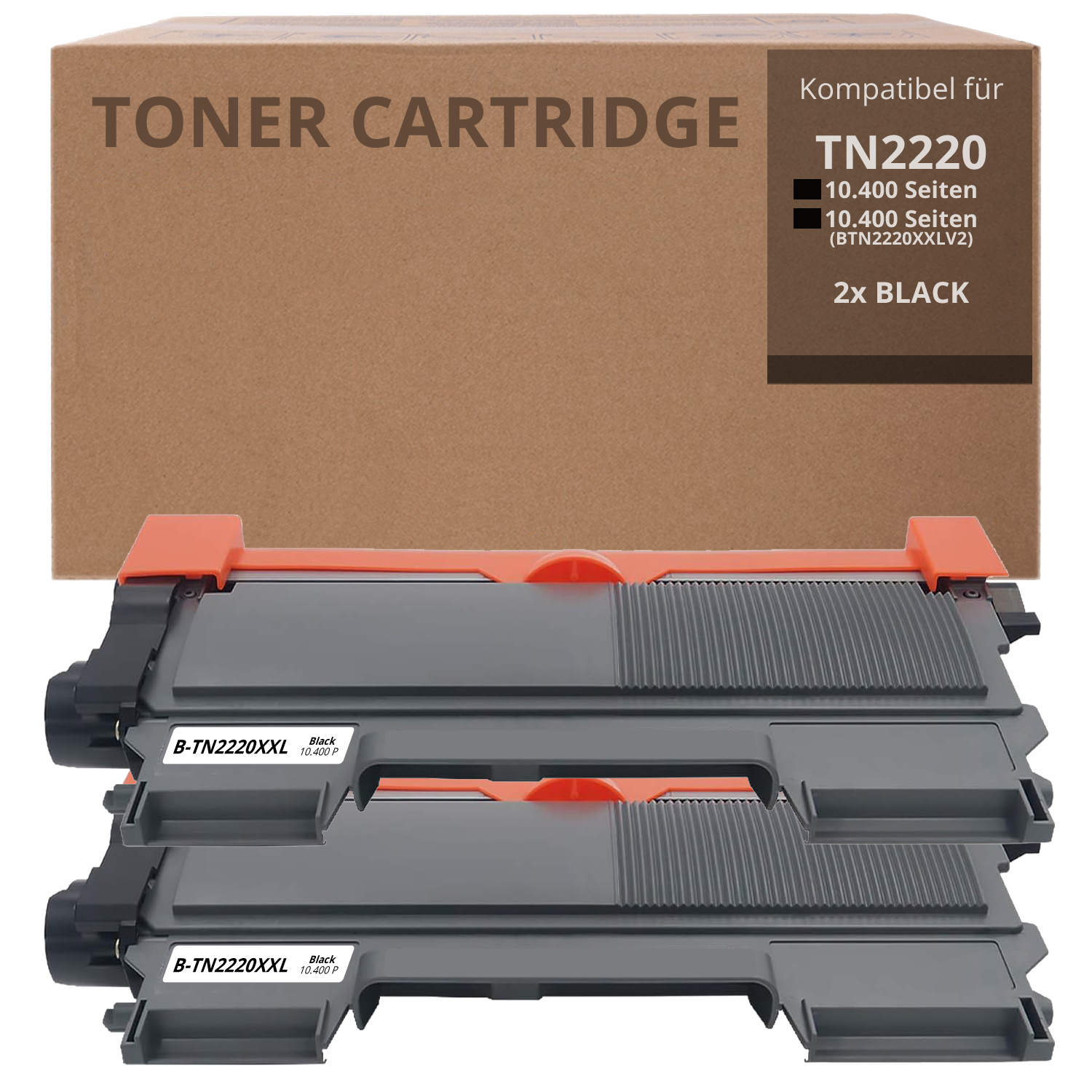 Alternativ zu Brother TN 2220 XXL Toner 2x Schwarz 10.400 Seiten