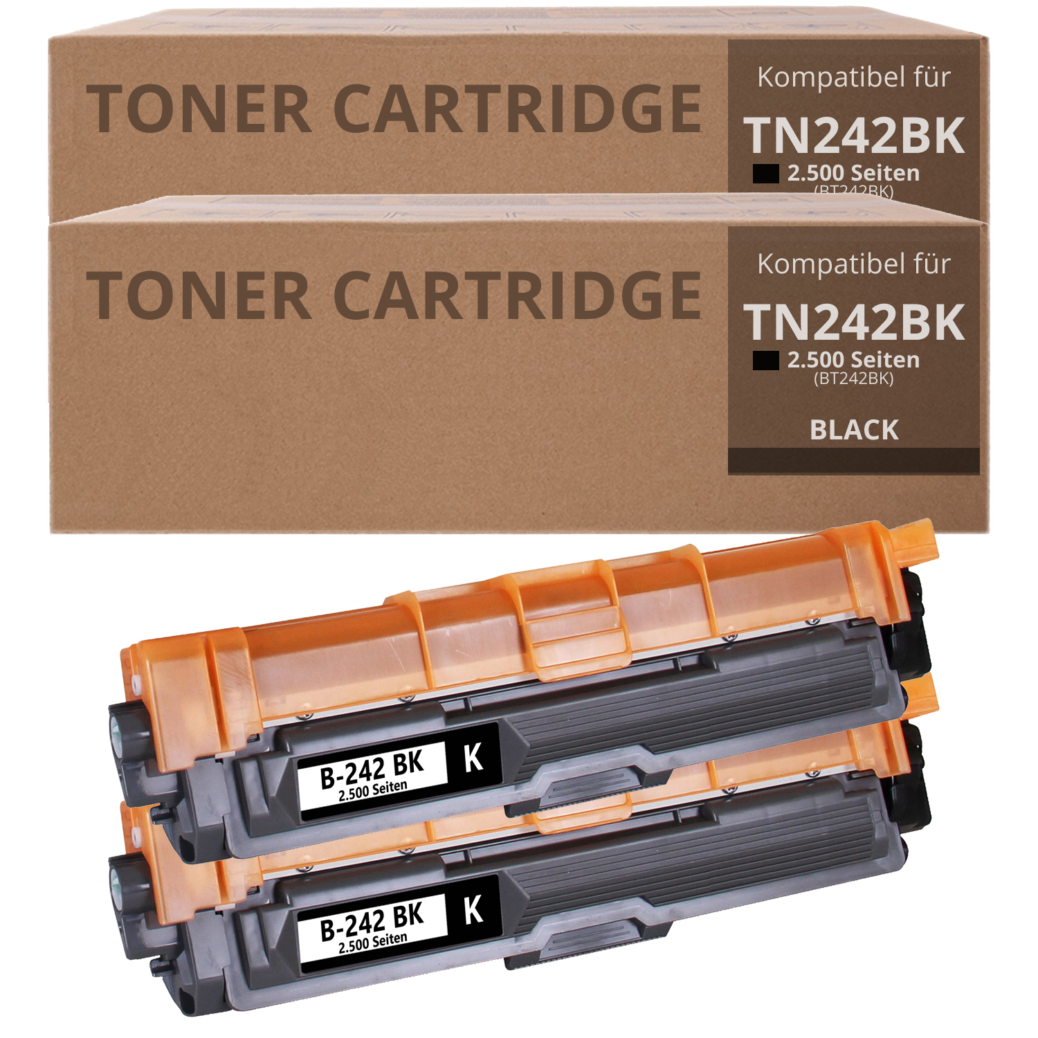 Alternativ zu Brother TN 242 BK Toner Set 2x 2.500 Seiten