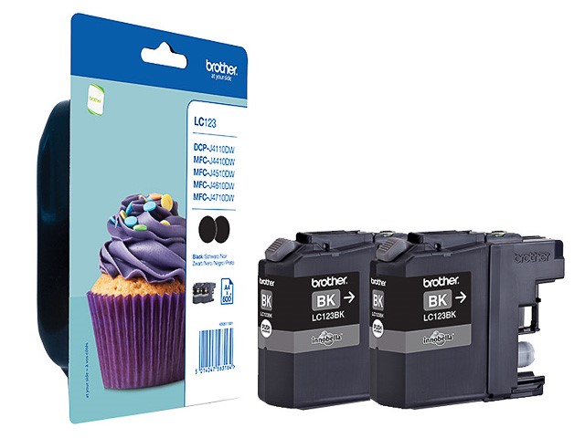 Original Brother LC-123BK Doppelpack 2x Schwarz