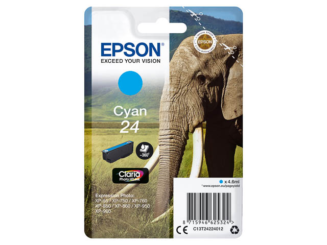 Original Epson 24 Patrone Cyan C13T24224012