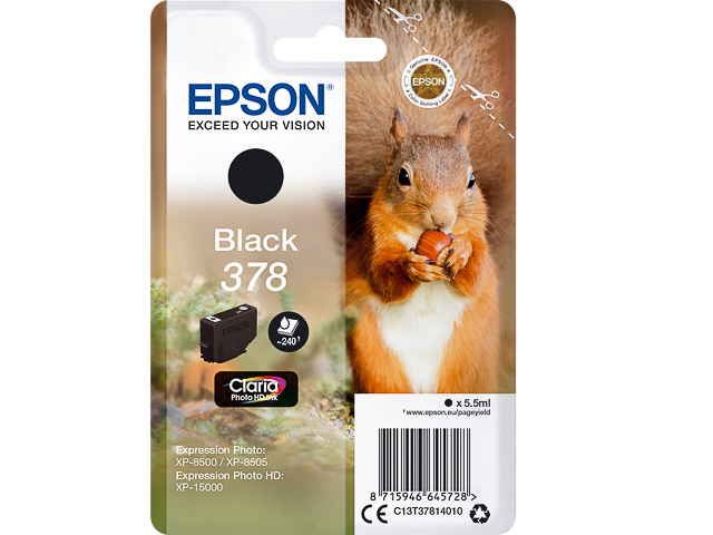 Original Epson 378 Druckerpatrone Schwarz T3781