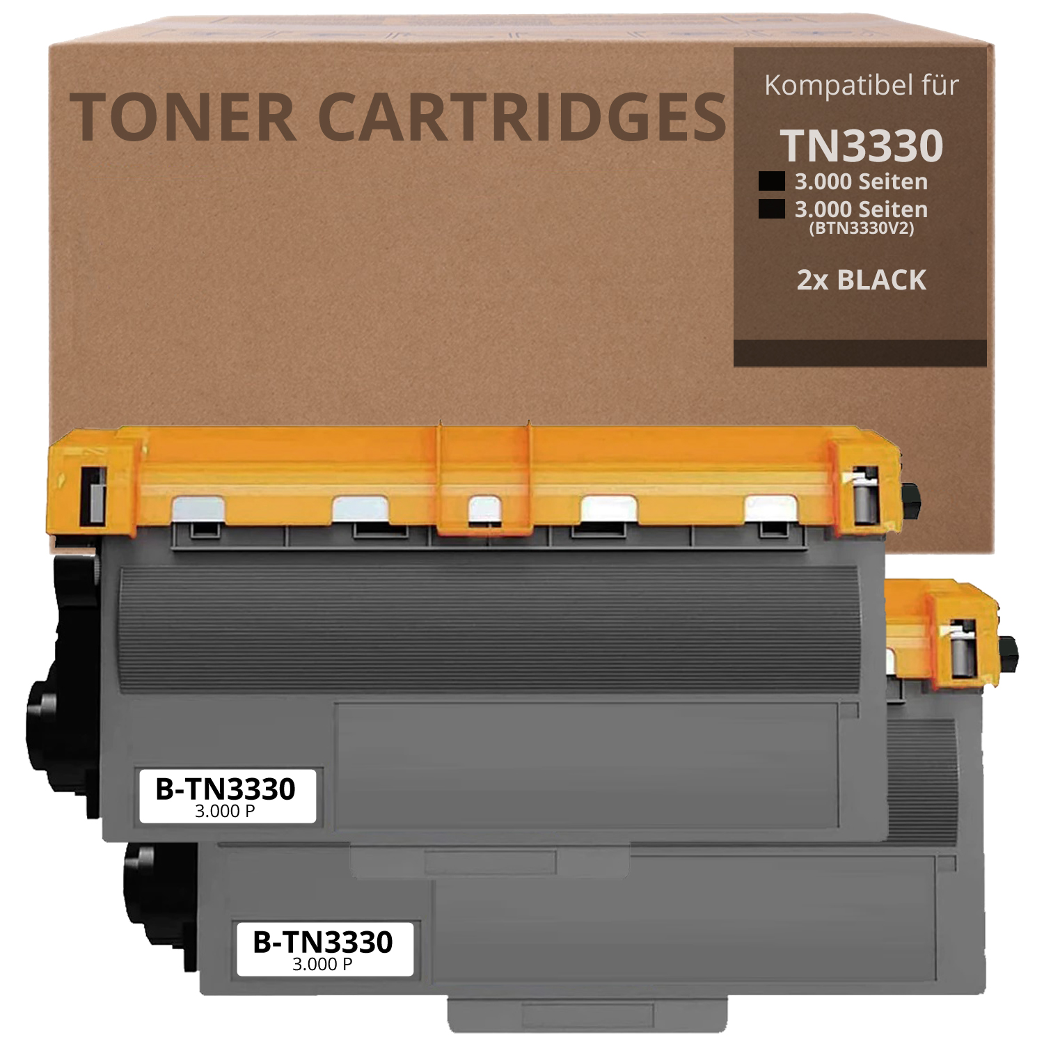 Alternativ zu Brother TN 3330 Toner Set 2x Schwarz 3.000 Seiten