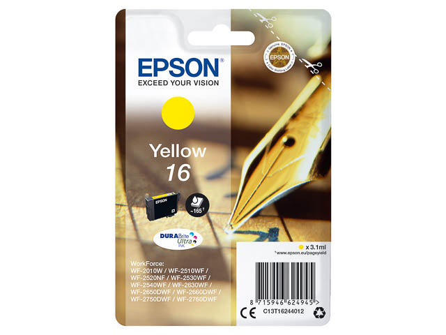 Original Epson 16 Patrone Gelb C13T16244012