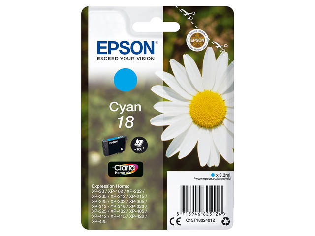 Original Epson 18 Tintenpatrone Cyan