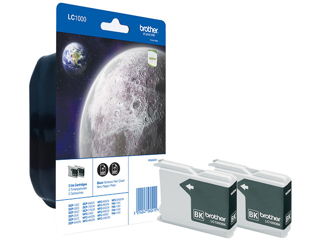 Original Brother LC 1000 BK Doppelpack Schwarz