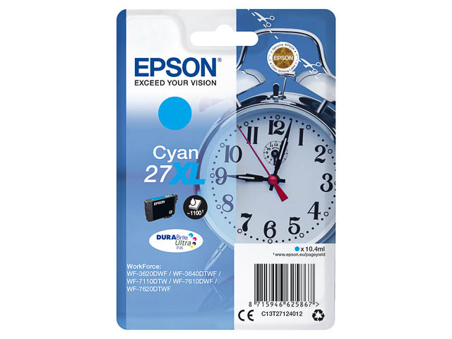 Original Epson 27XL Druckerpatrone Cyan