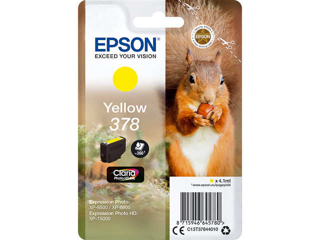 Original Epson 378 Druckerpatrone Gelb T3784